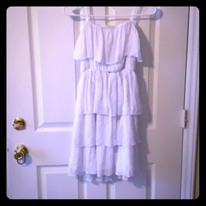 Strapless white dress